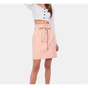 Gap Tencel Lyocell Paperbag Mini Pencil Skirt in light pink with Pockets Size 6